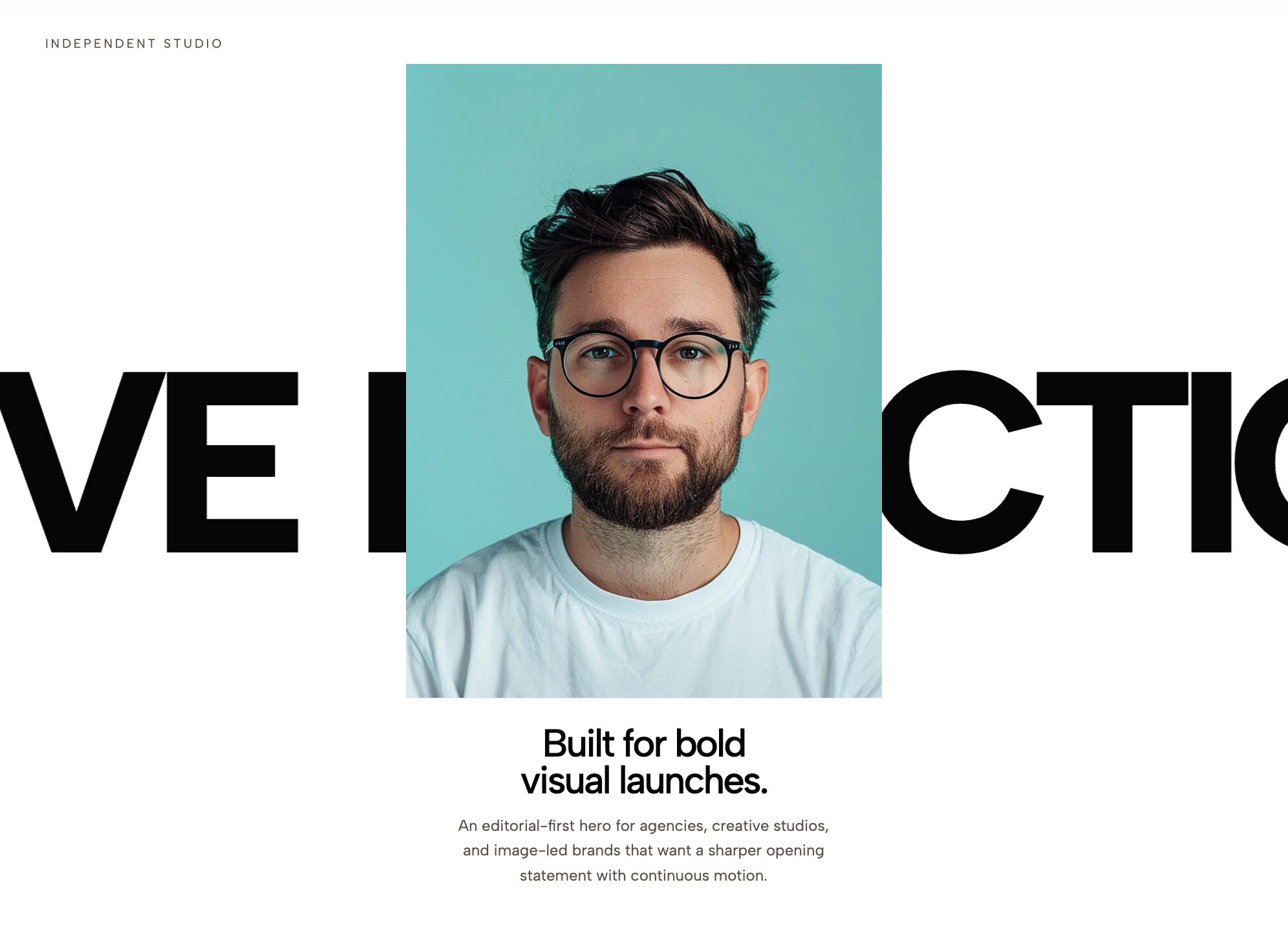 Agency Marquee Hero adding smooth infinite-scrolling text to the header