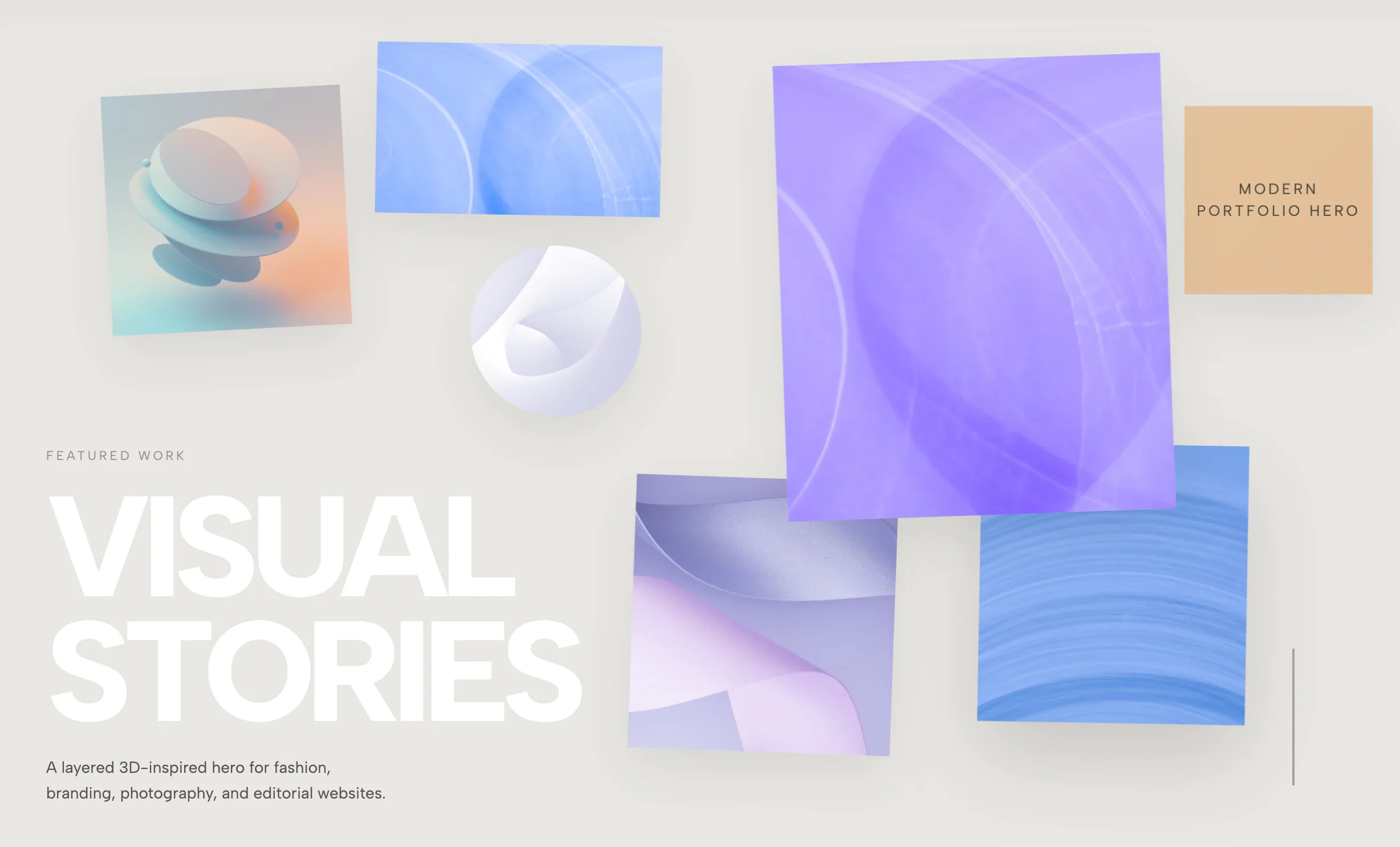 3D Portfolio Hero Collage