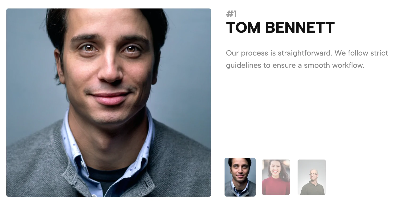 Interactive Thumbnail Testimonial Slider