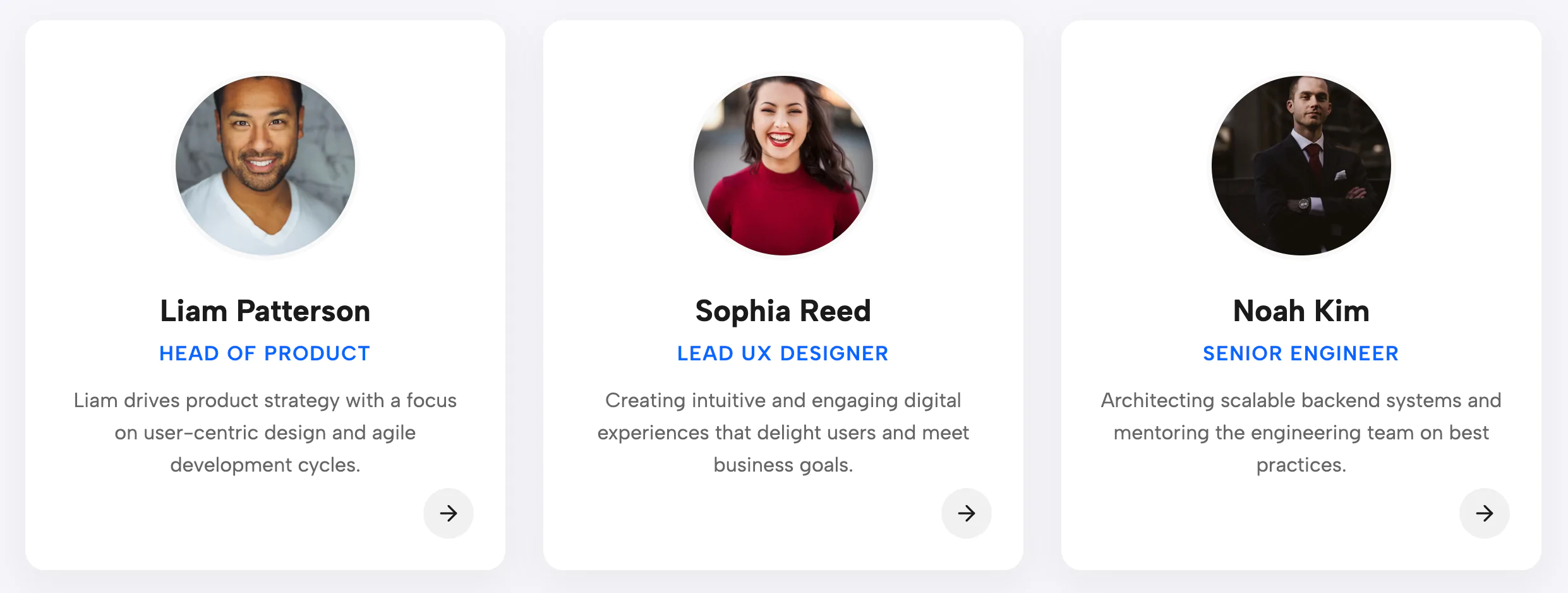 Minimalist Circle Image Team Grid