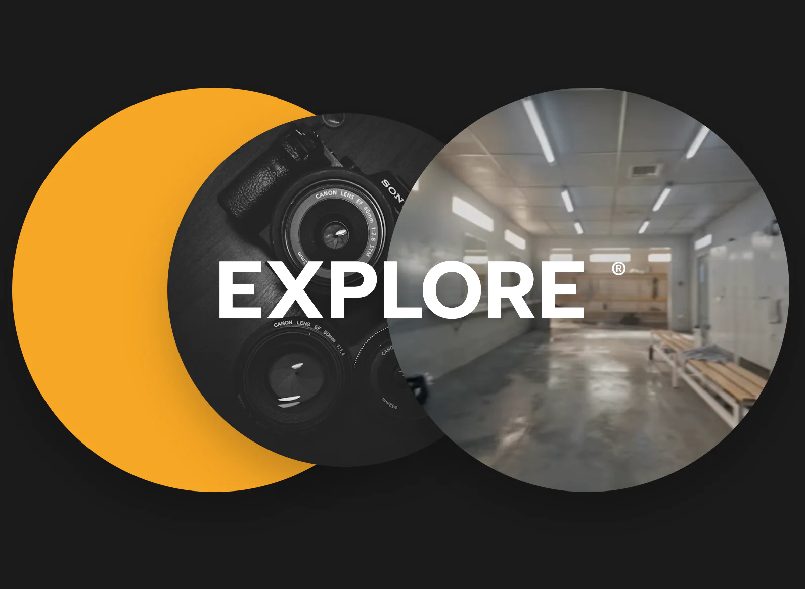 Triple Circle Video Gallery - Overlapping Layout
