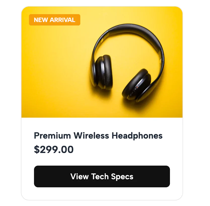 Product Specs Card with Lightbox