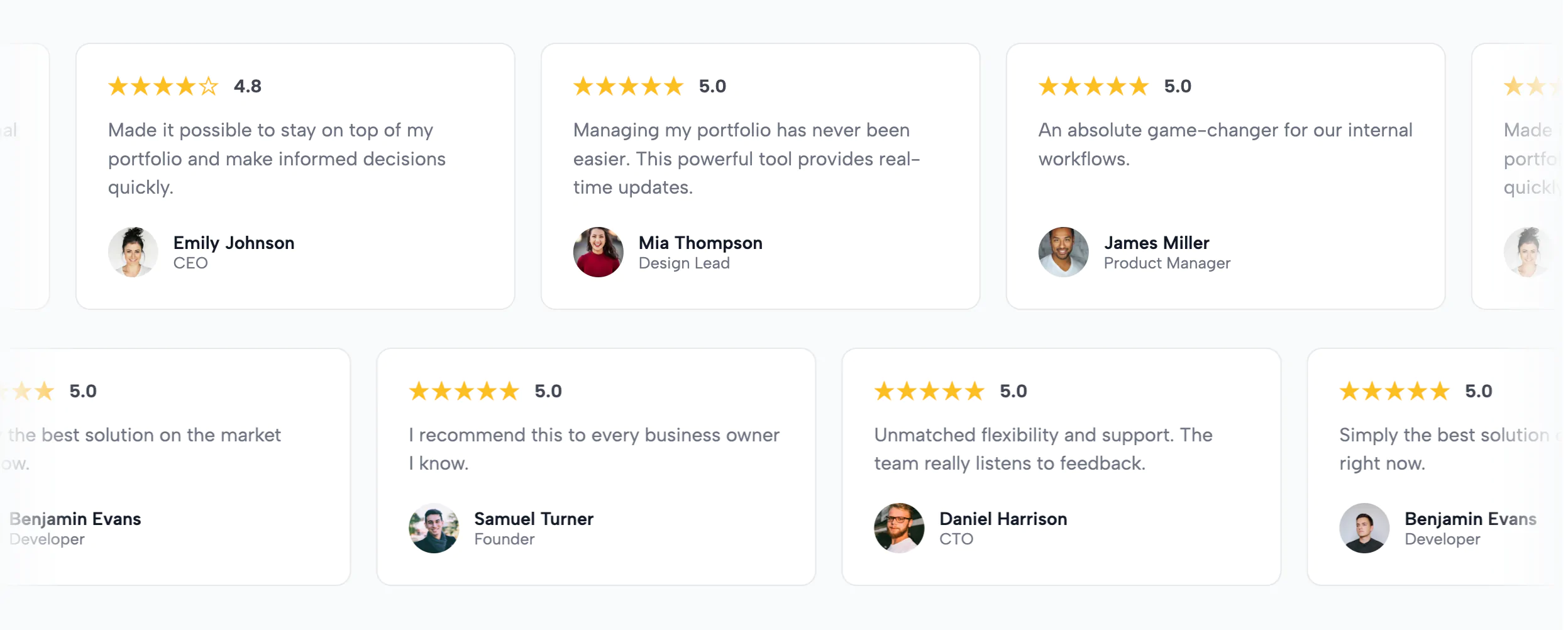 Horizontal Marquee Testimonials