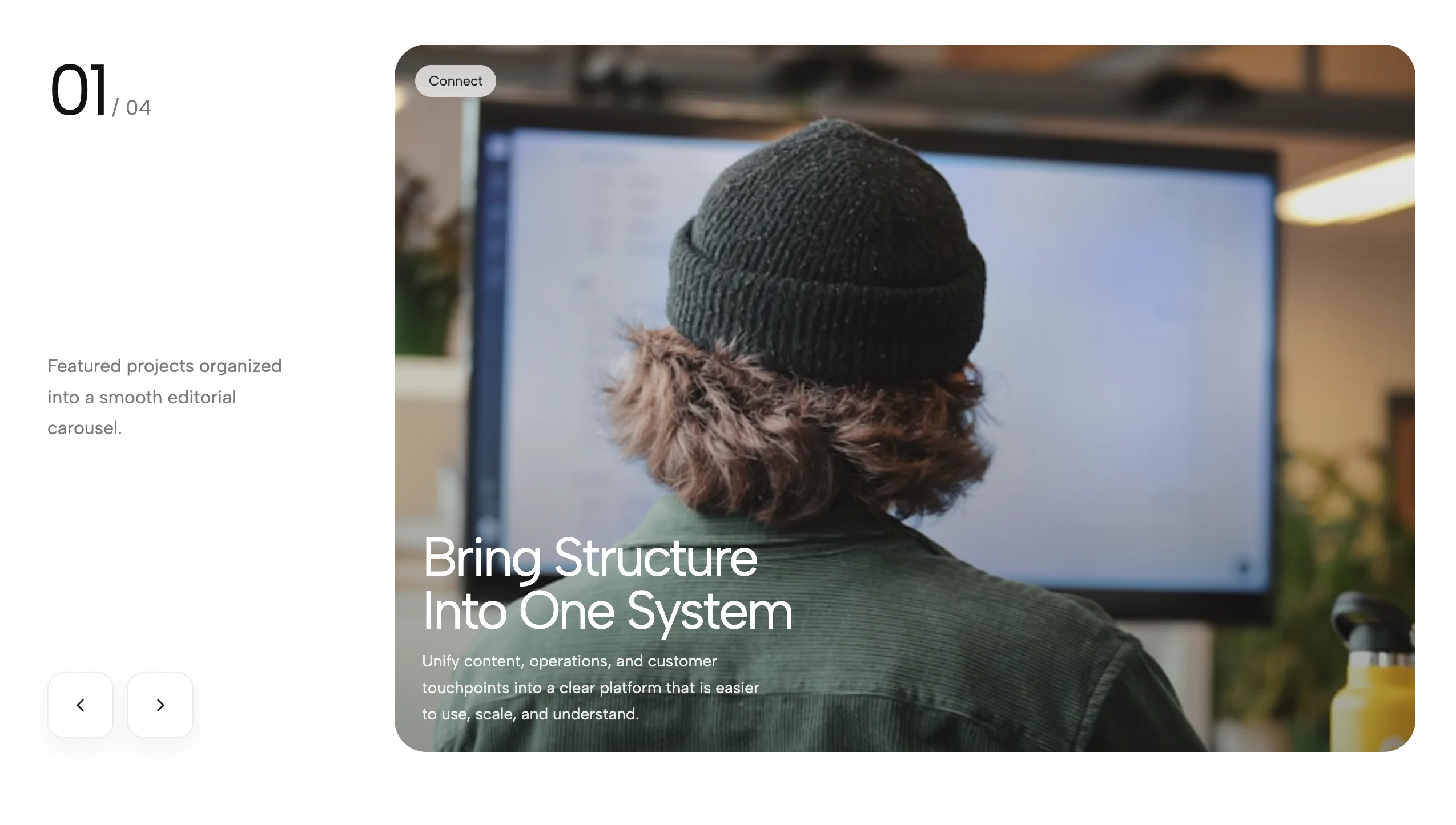 Case Studies Carousel With Split Layout