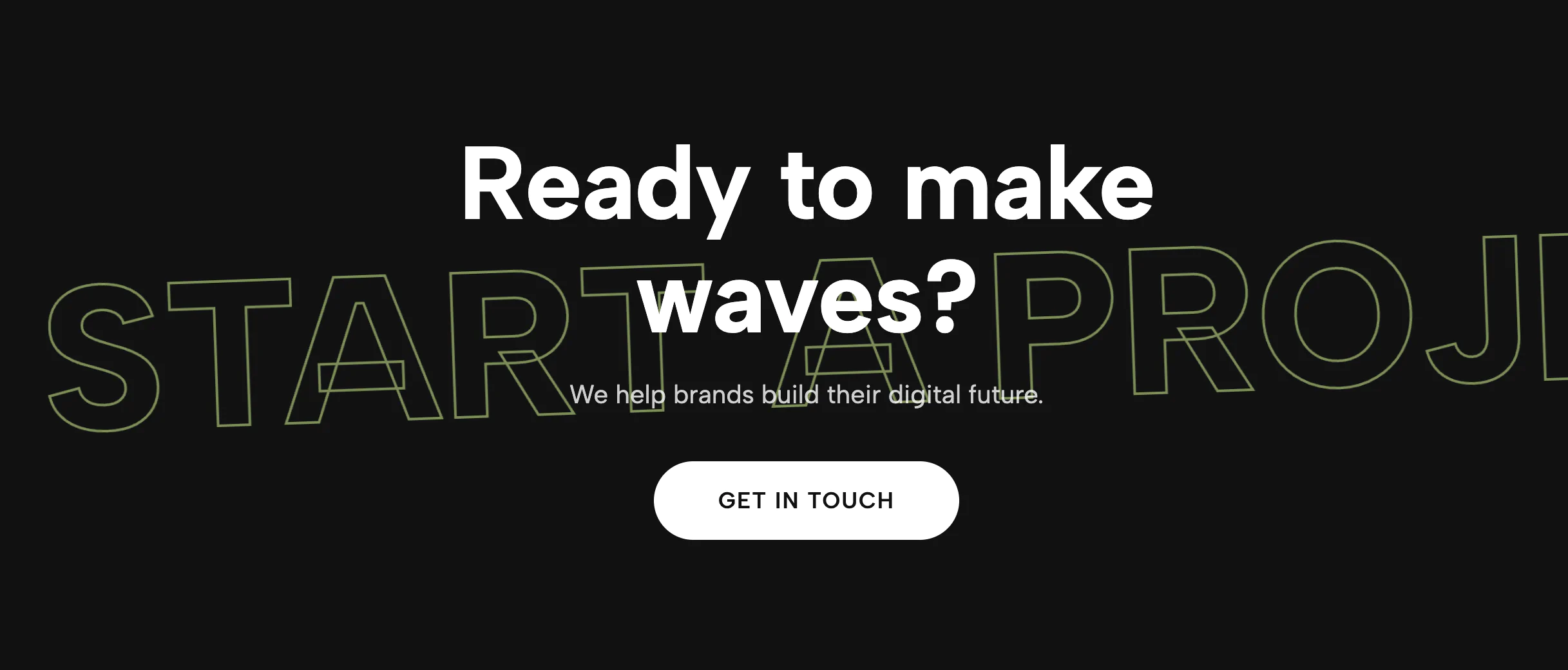 Infinite Marquee Call to Action - Kinetic Typography Section