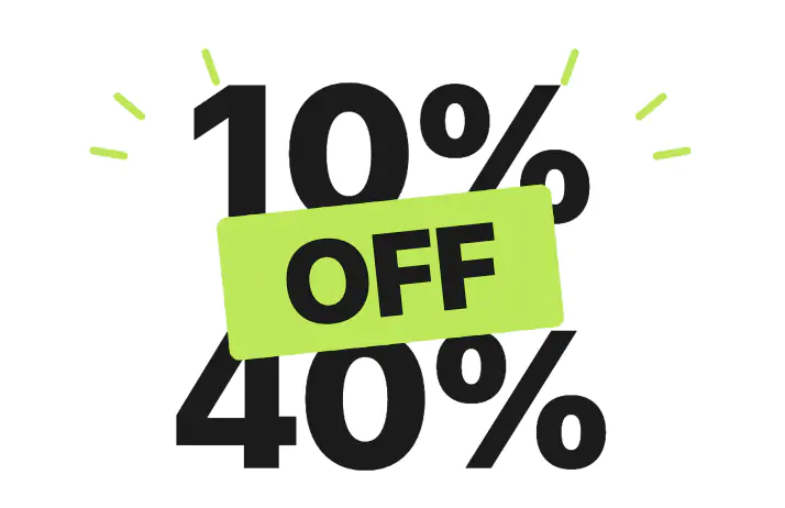Stacked Scallop Discount Text