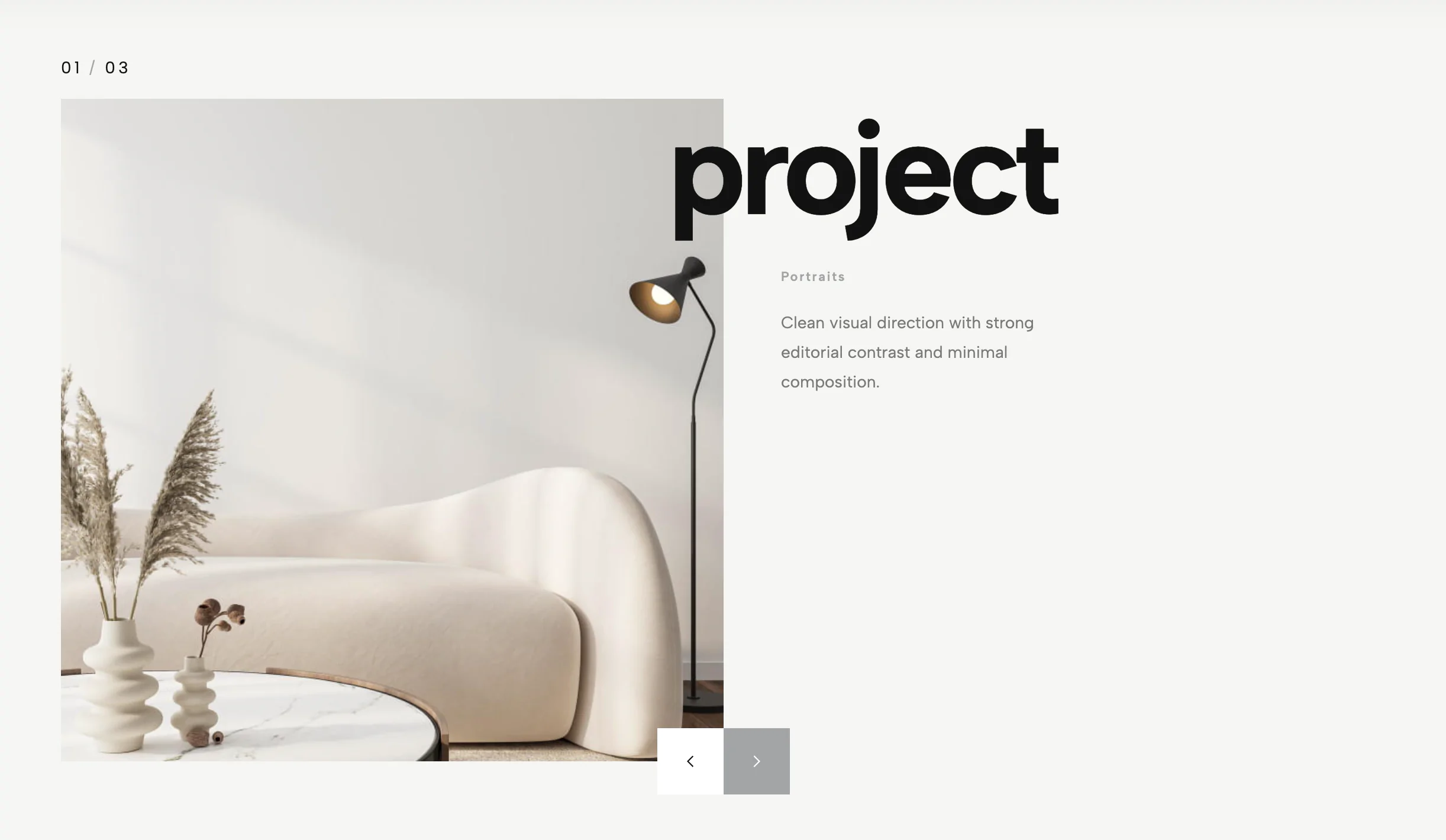 Work Hero Slider With Title Overlap