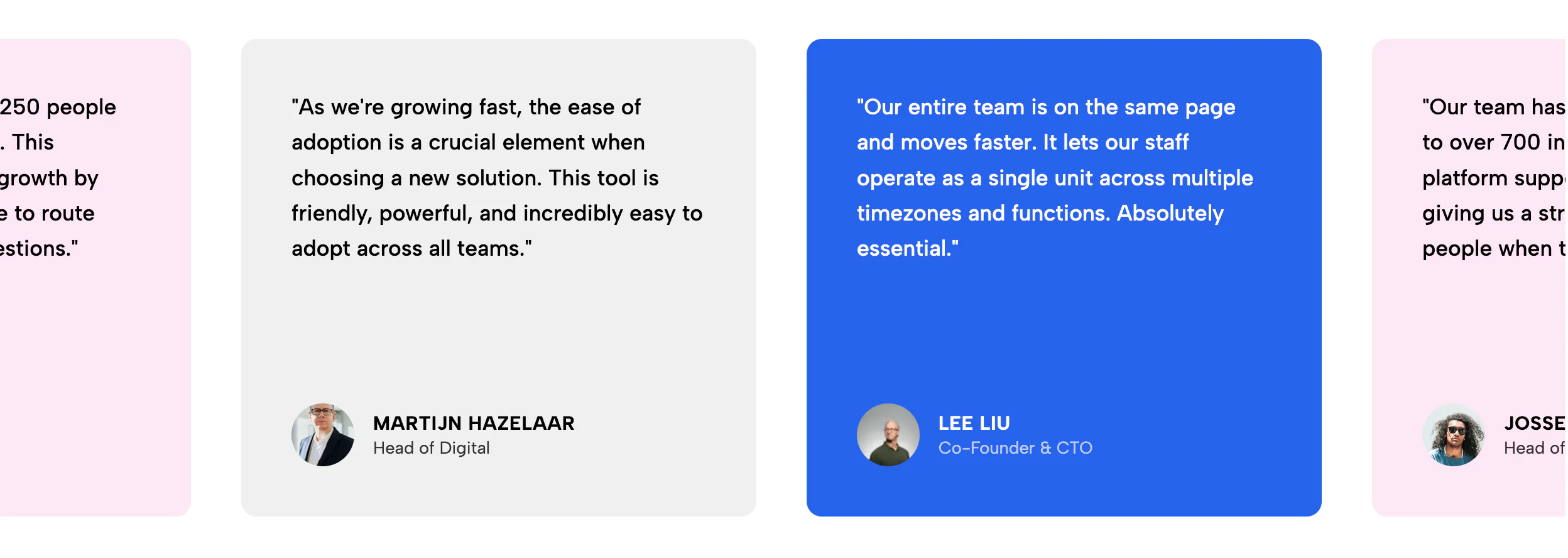 Vibrant Testimonials Block Marquee