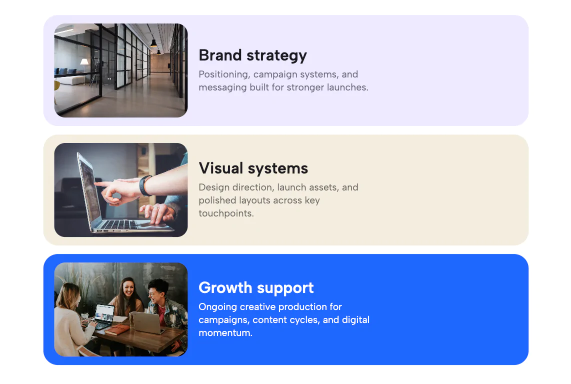 Editorial Fullwidth Feature Cards Stack