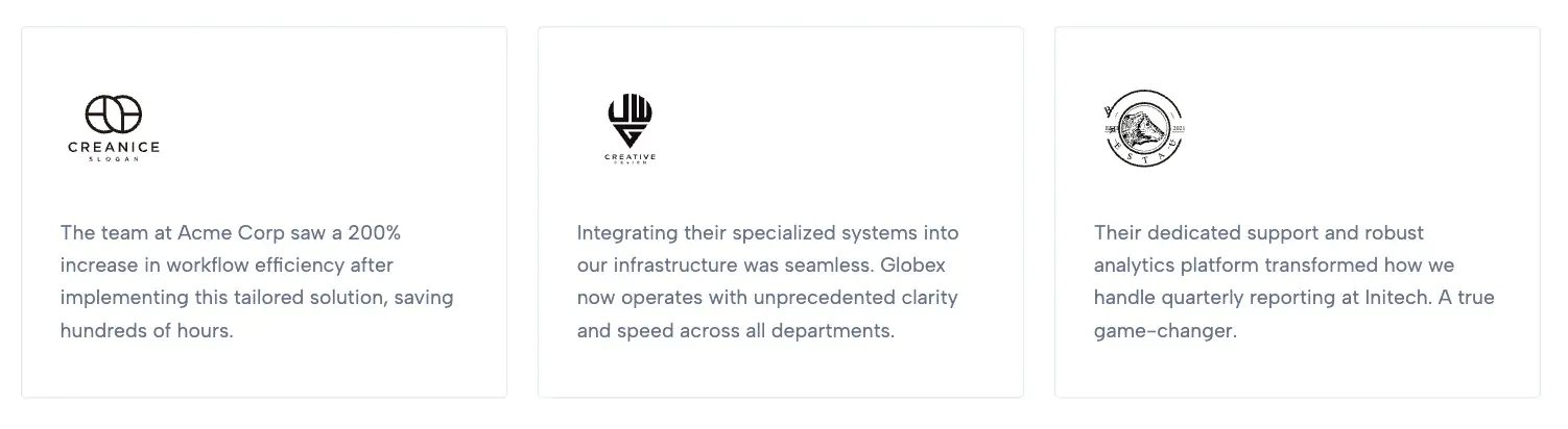 Bordered Client Story Grid