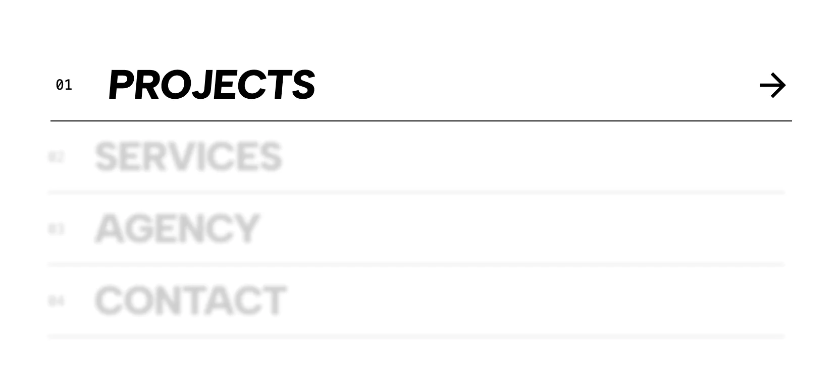 Kinetic Focus Navigation Menu
