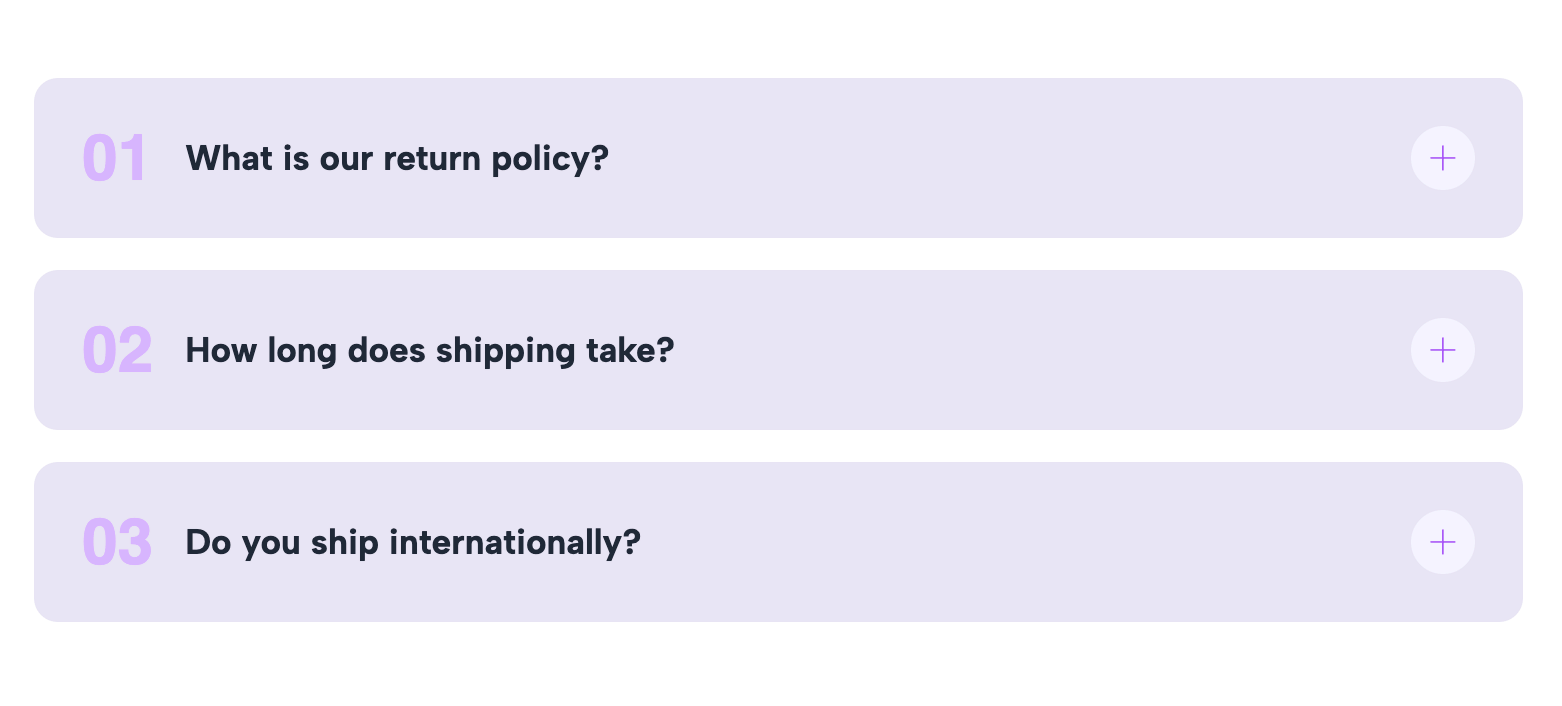 Stylish & Editable FAQ Accordion Widget