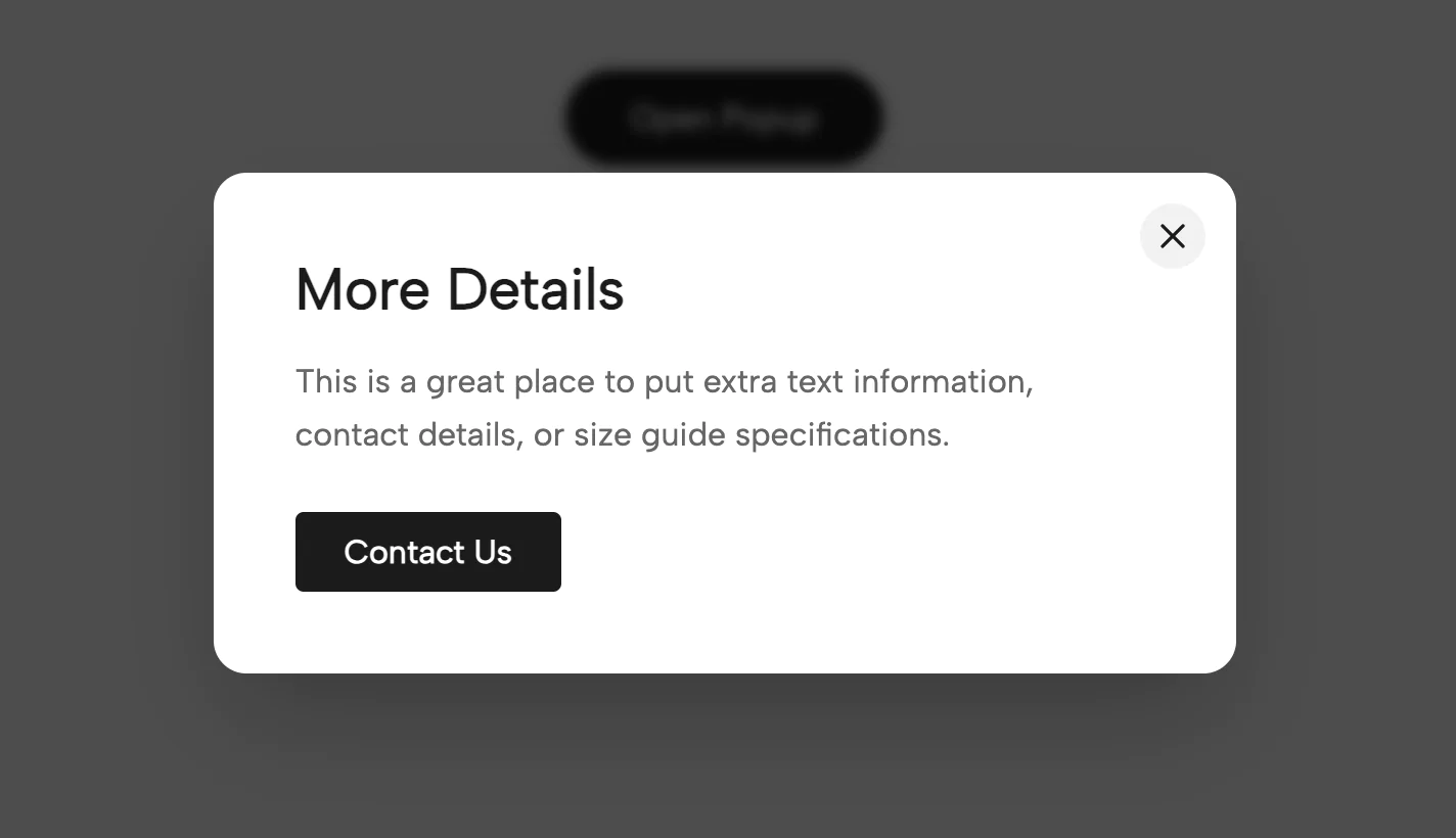 Button to Lightbox Popup