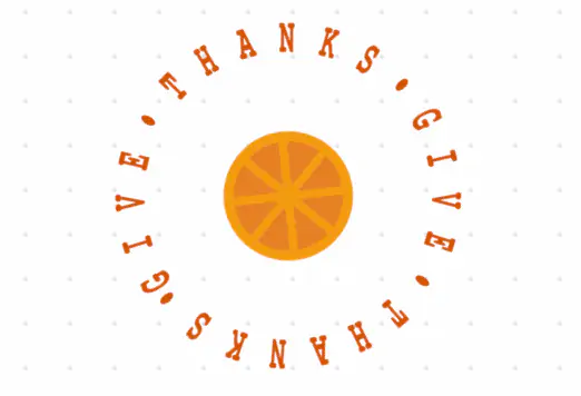 Thanksgiving Circular Badge Widget: Animated Rotating Text and Seasonal Icon