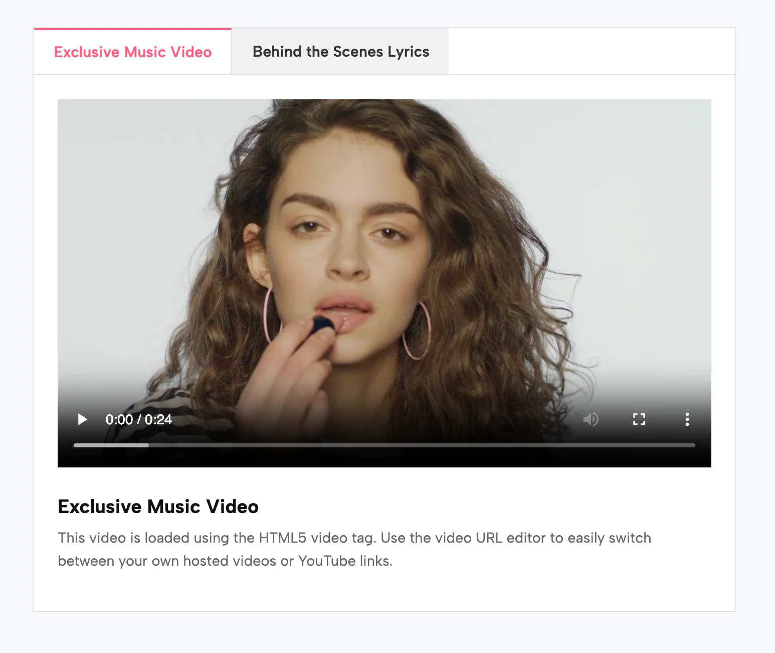 Dynamic Tabbed Video Showcase