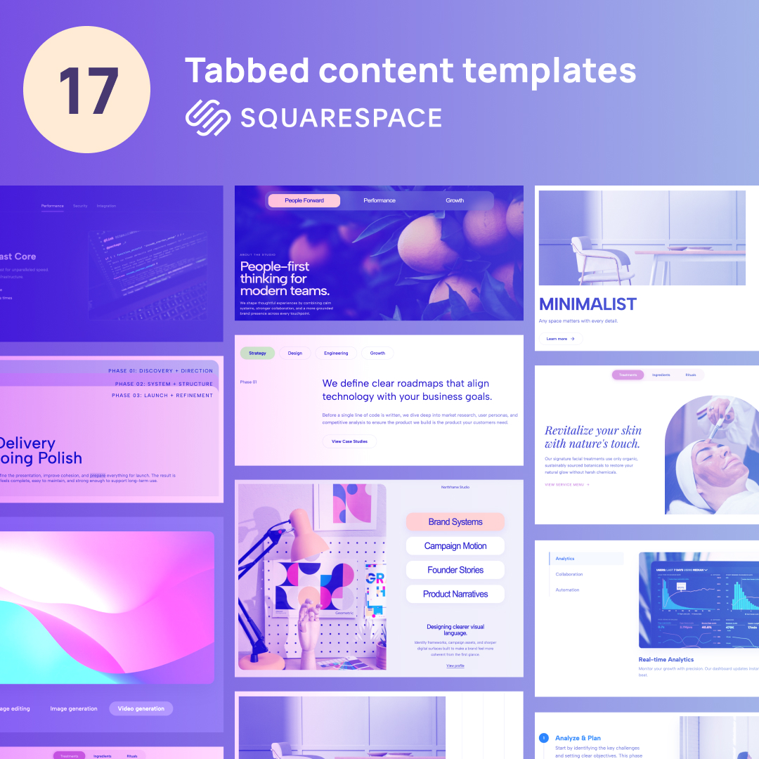 17 Stunning Squarespace Tabbed Content Templates: Create Advanced Vertical and Horizontal Tabs