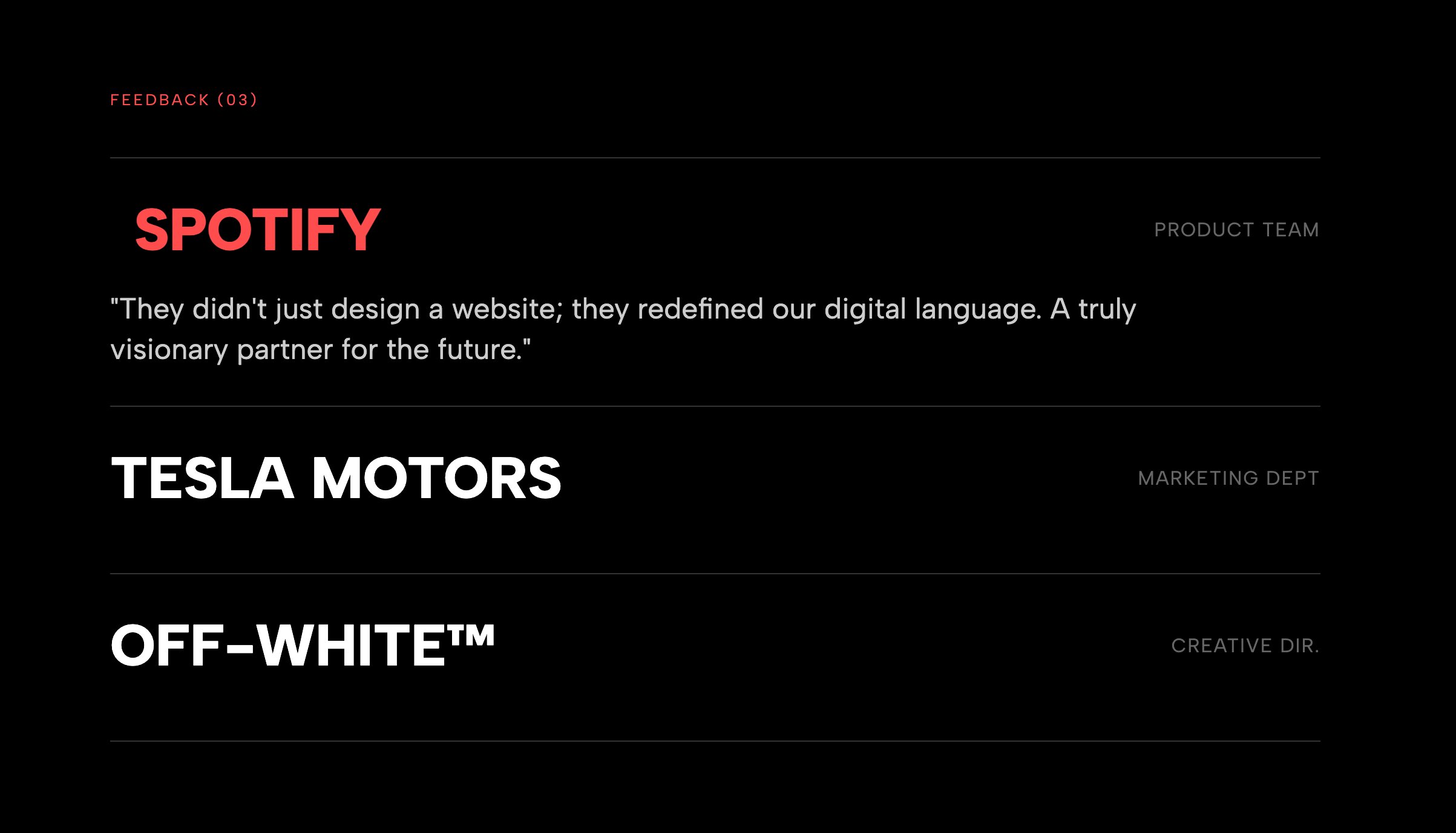 Agency Kinetic Typography Testimonial with animating and shifting review text for a bold artistic effect