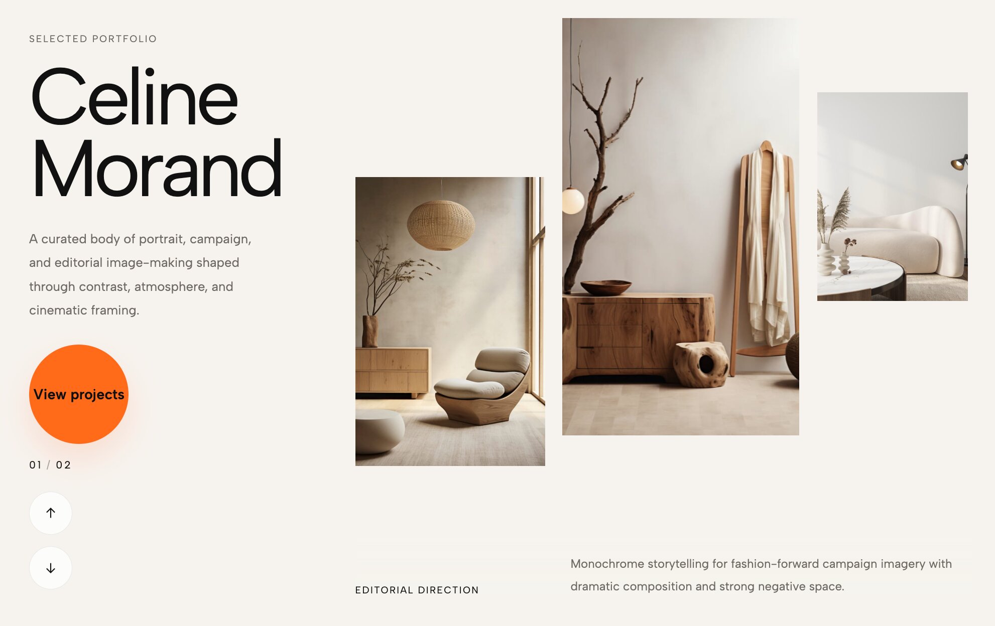 Editorial Masonry Portfolio Slider blending asymmetrical grid collages with horizontal sliding capabilities