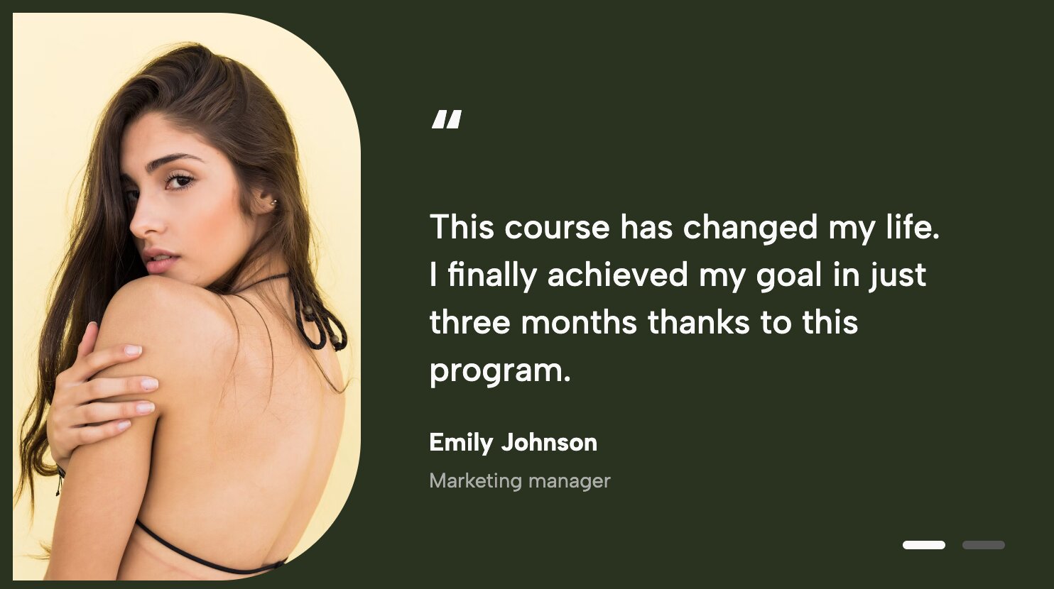 Image Testimonial Slider overlaying legible quote text directly on top of high-resolution background images