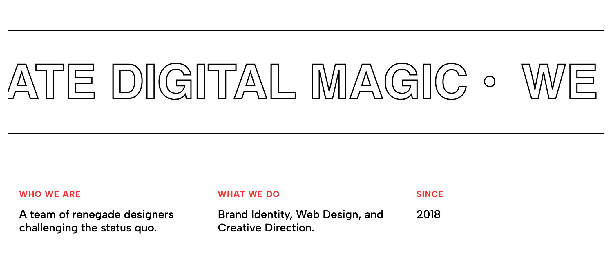Infinite Marquee Manifesto template for continuous agency or studio mission statements