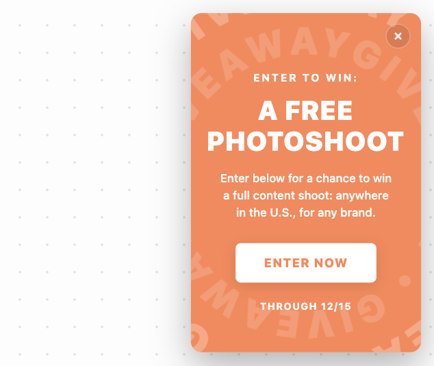 Rotating Giveaway Popover