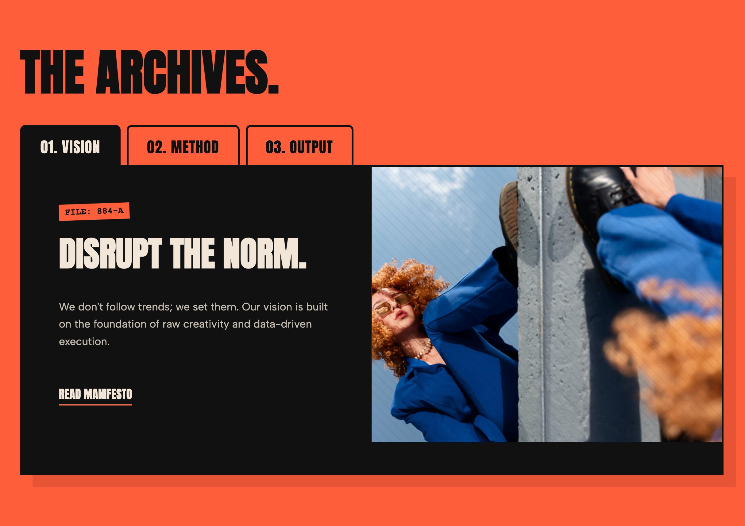 Urban Bold Tabs Industrial File Folder Layout giving an edgy streetwear aesthetic to mission pages