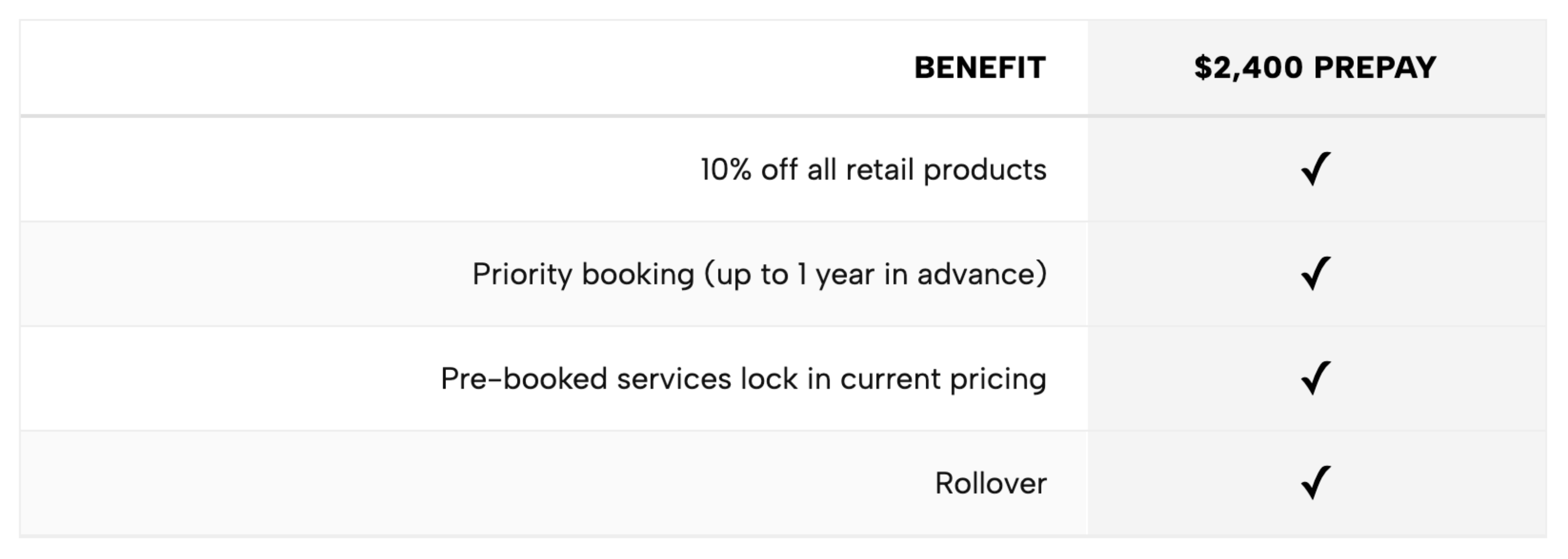 Mobile responsive Squarespace pricing table list optimized for smartphones