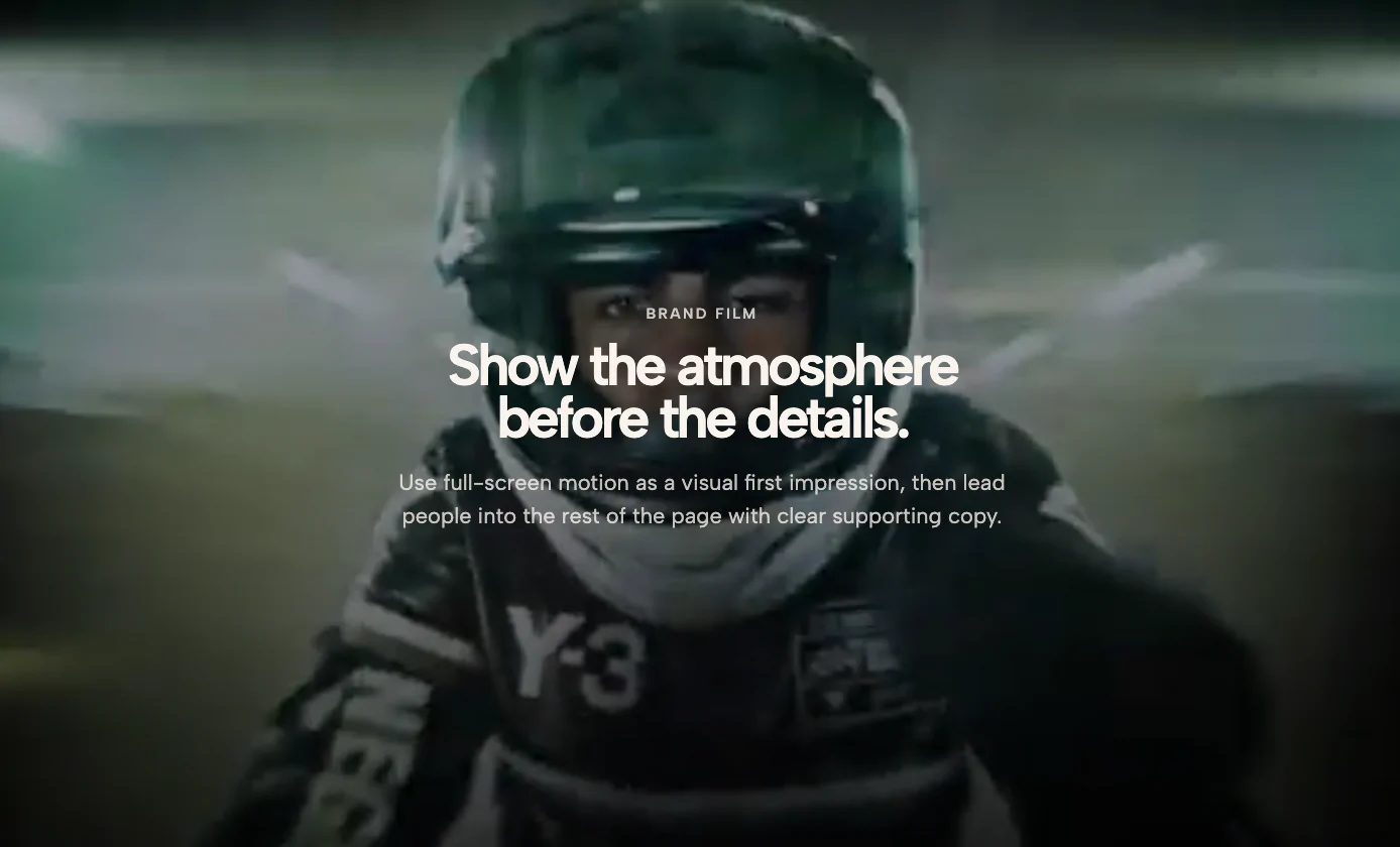 Centered Statement Video Hero Section
