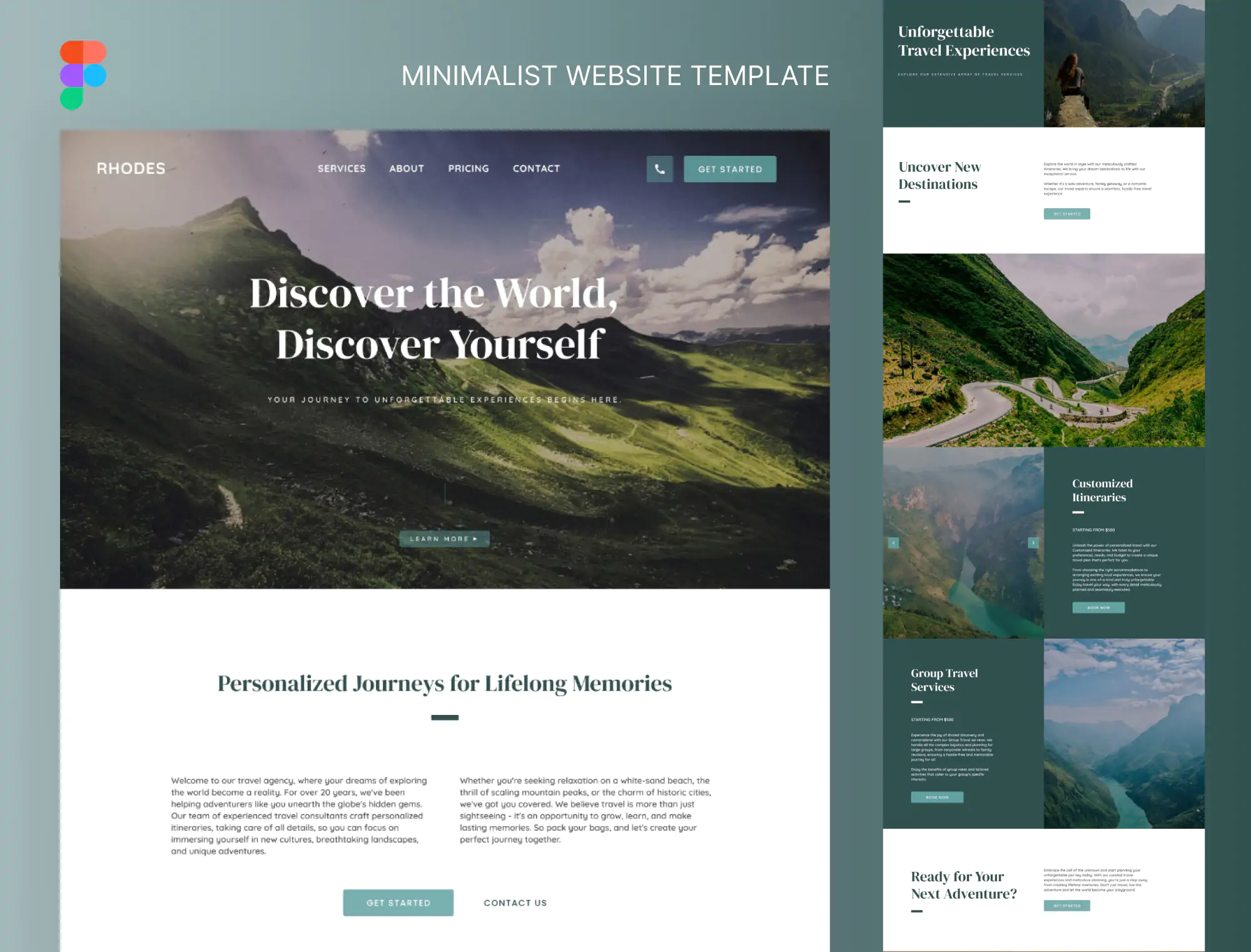 Rhodes – Free Travel & Adventure Figma Template