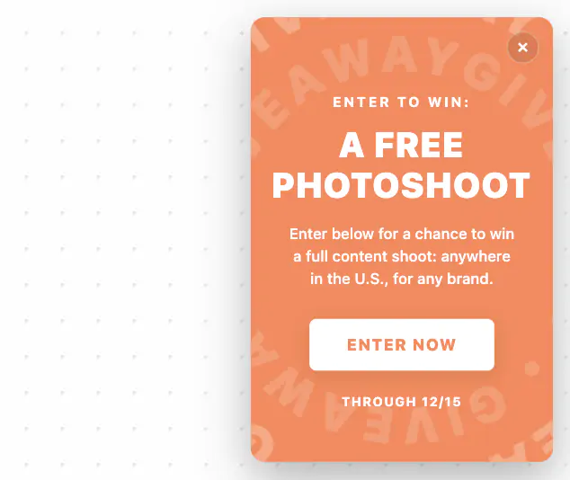 Rotating Giveaway Popover