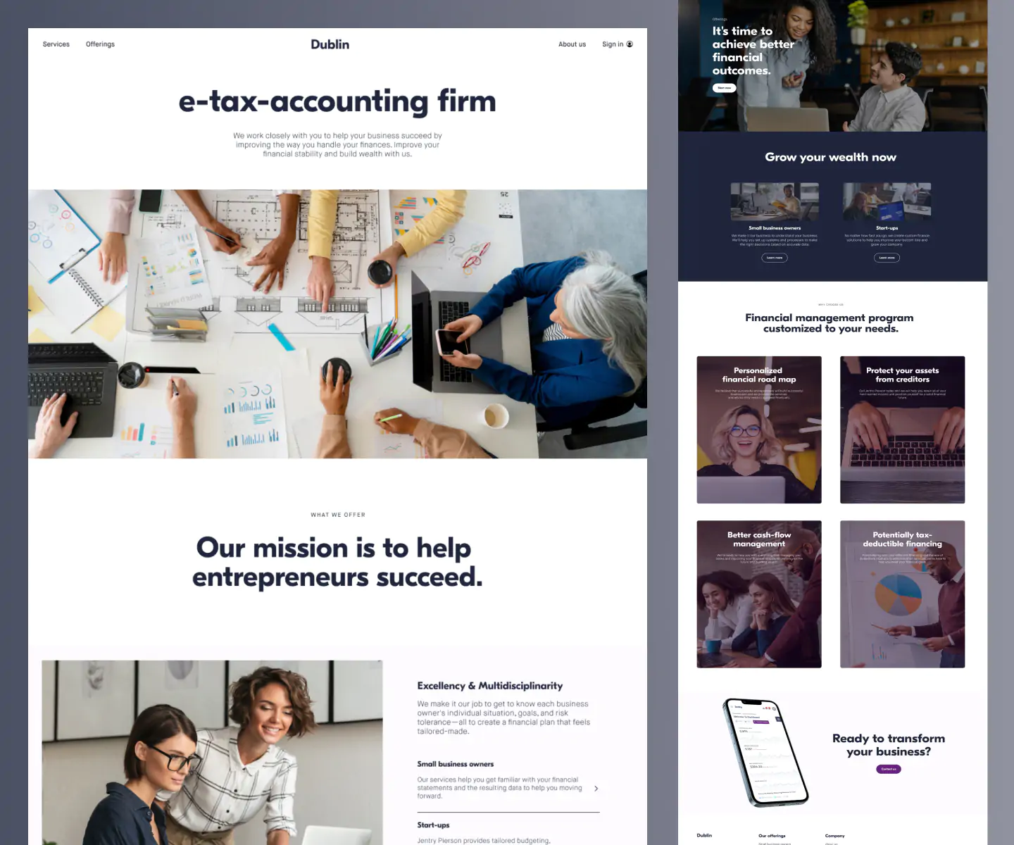 Dublin – Free Figma Template for Financial & Tax Consulting