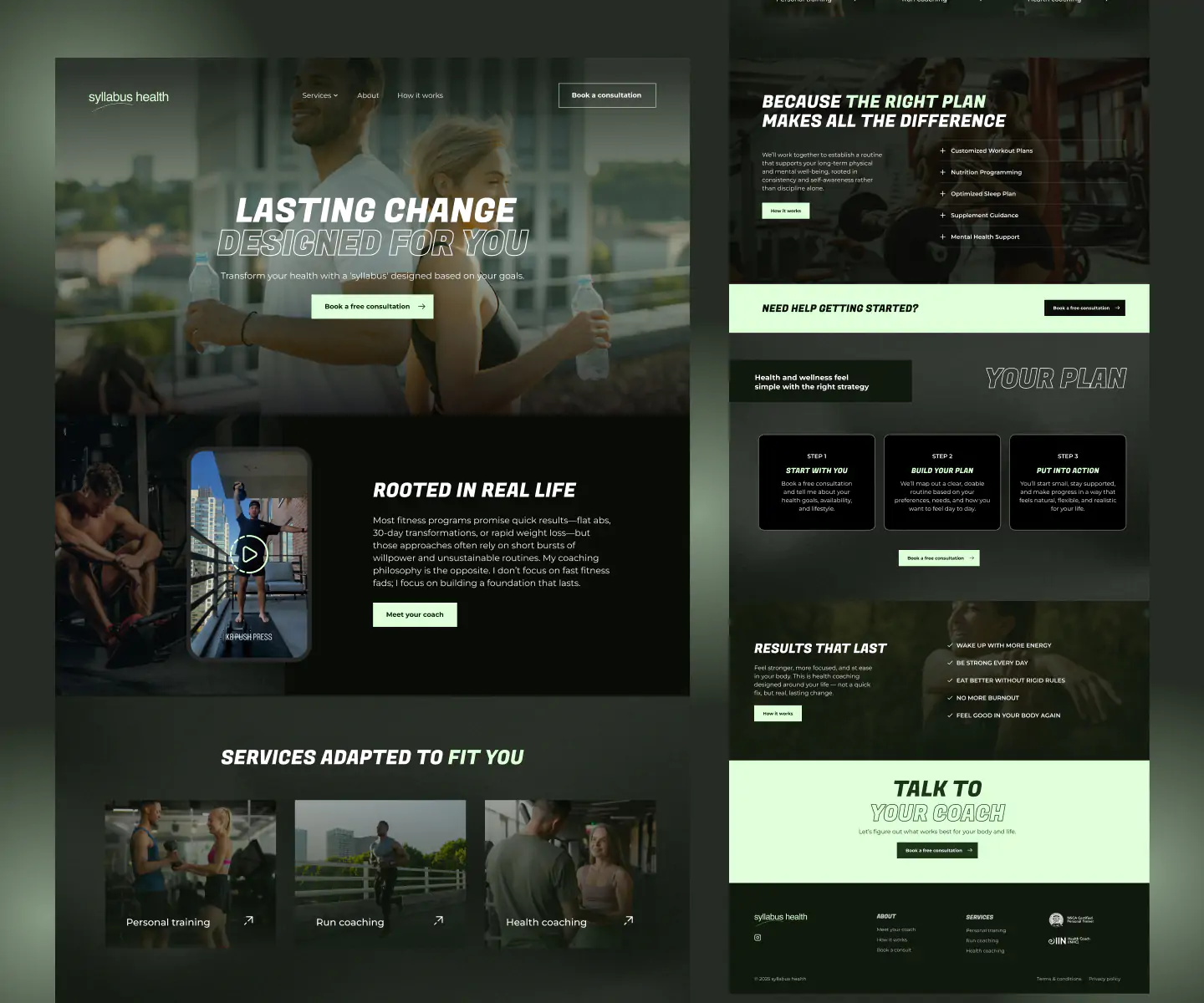 Fitness and Health Coach Landing Page (Free Figma Template)