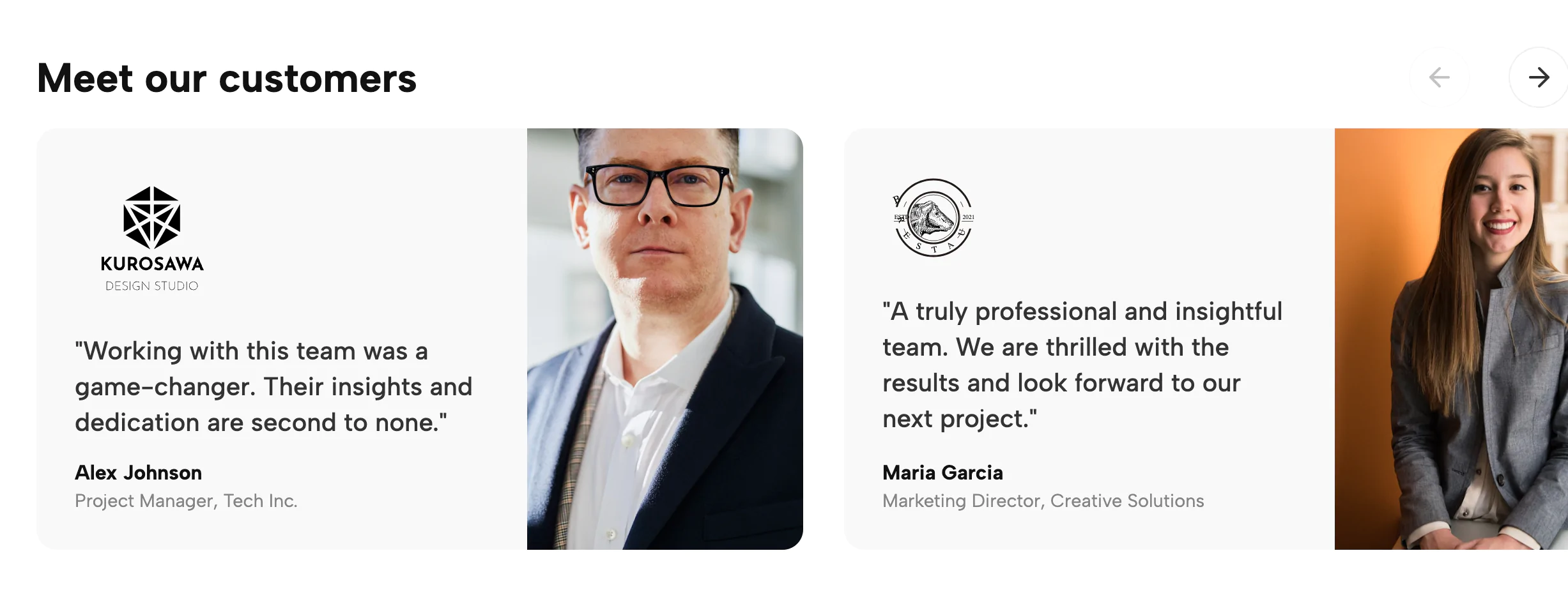 Testimonial Cards Slider