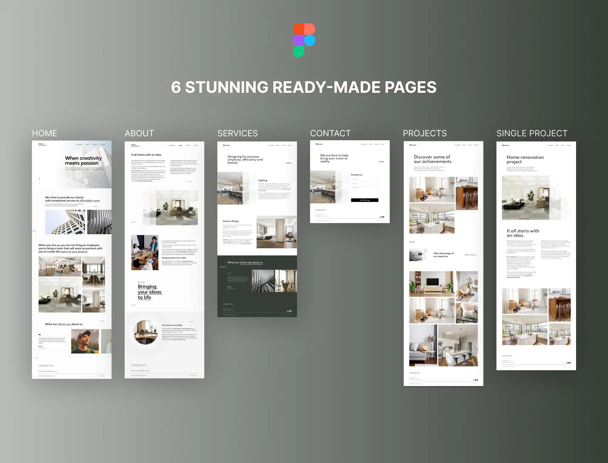 Warsaw – Minimalist Architecture & Interior Design Figma Template