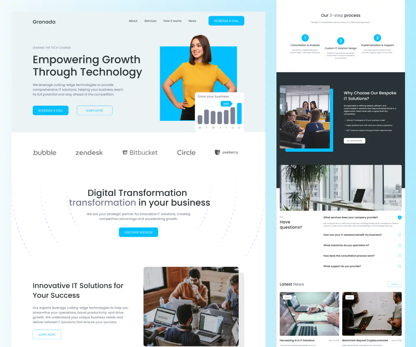 Granada – Free Figma Template for IT & Tech Solutions