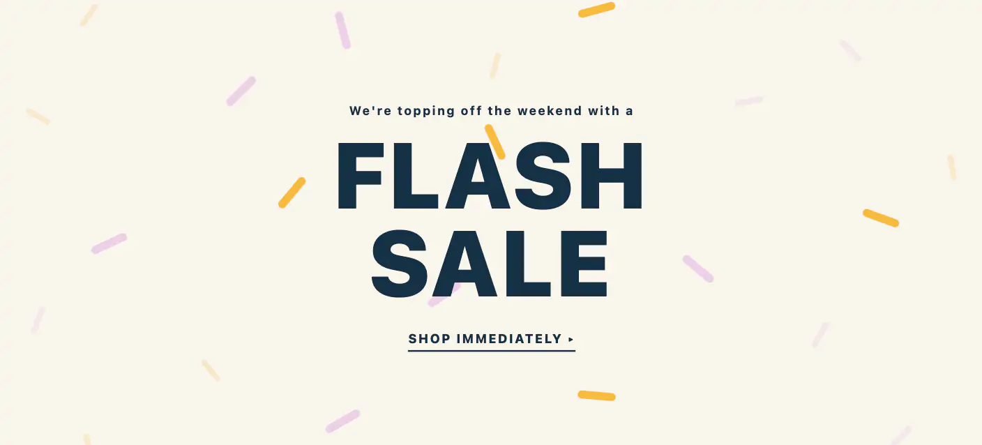 Animated Sprinkles Flash Sale Hero