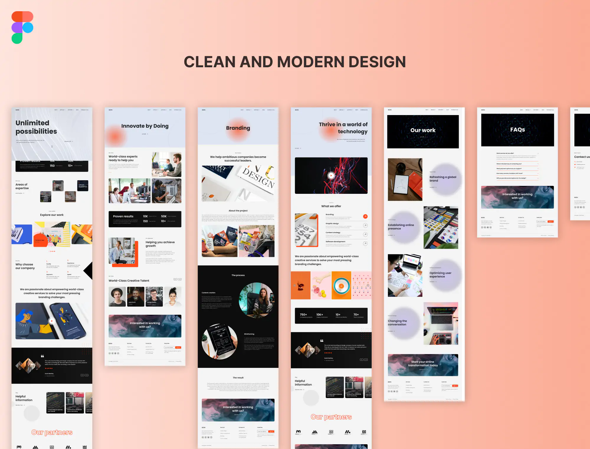 Bern – Premium Figma Template for Creative Agencies & Branding Studios