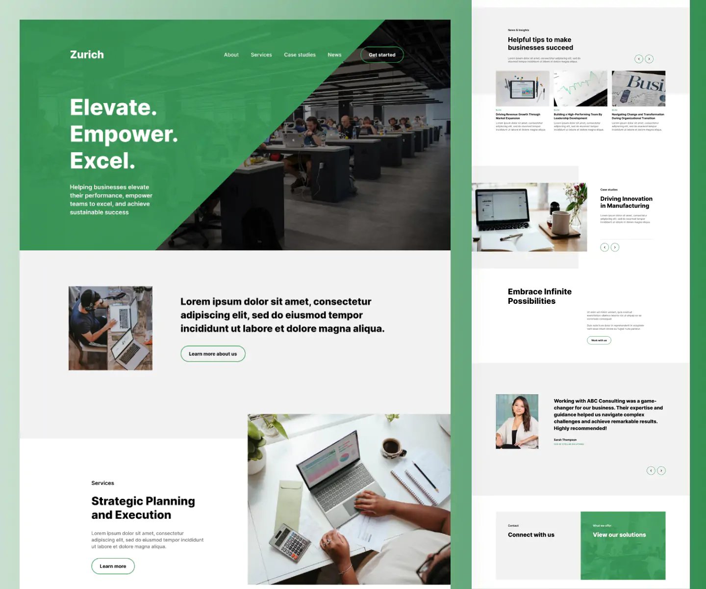 Zurich – Free Corporate Figma Template for Professional Businesses